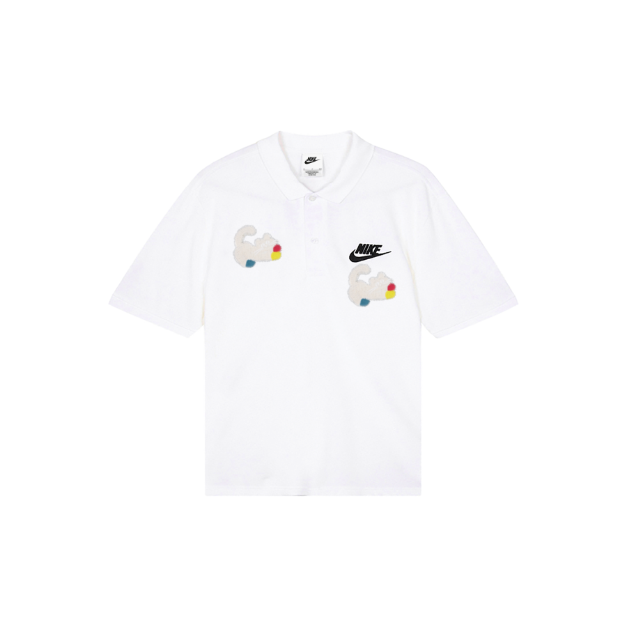 Nike Nike Polo Shirts Men's White Polo Collar Moderate Straight Fit