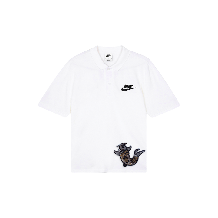 Nike Nike Polo Shirts Men's White Polo Collar Moderate Straight Fit