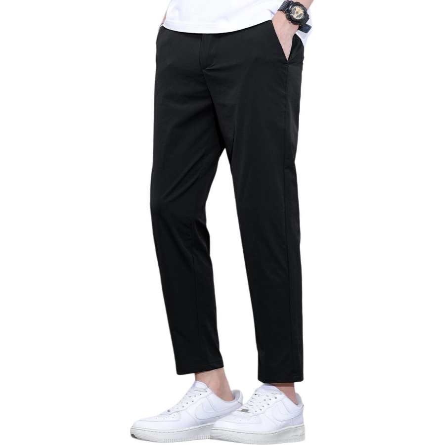 BALENO Casual Pants Men's Black Thin Slim Fit Pants