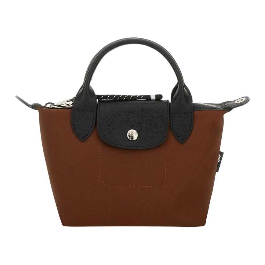 LONGCHAMP Recycled Canvas Dumpling Bag, Shoulder Bag, Crossbody Bag, Handbag Mini Women's Chocolate