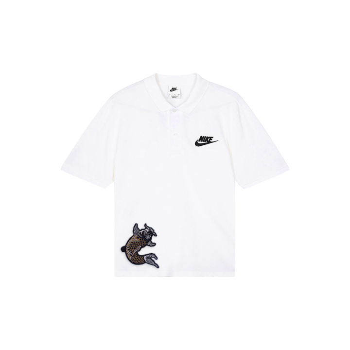 Nike Nike Polo Shirts Men's White Polo Collar Moderate Straight Fit
