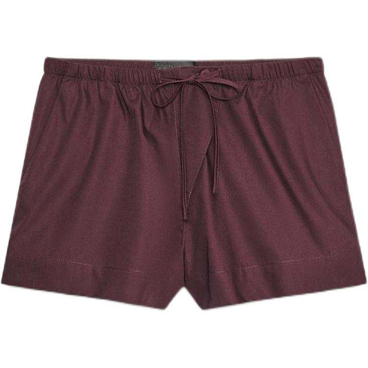 ZARA Casual Shorts Women's Dark Red Color Moderate