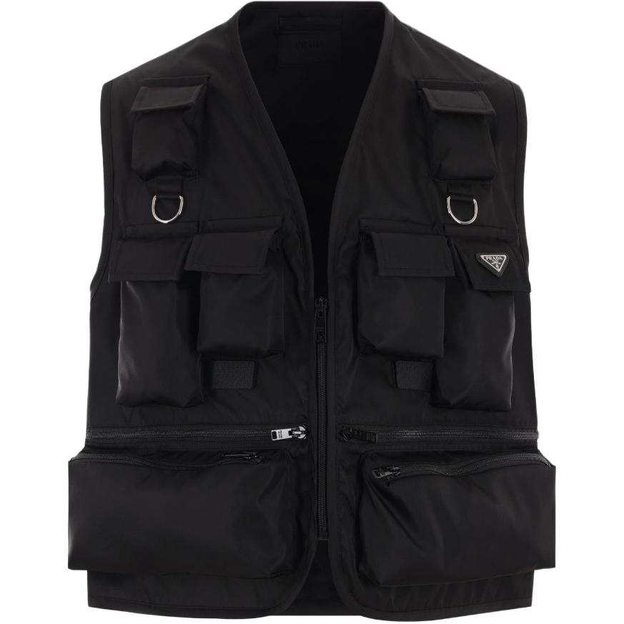 PRADA PRADA Vests Women's Black V Neck Moderate Other