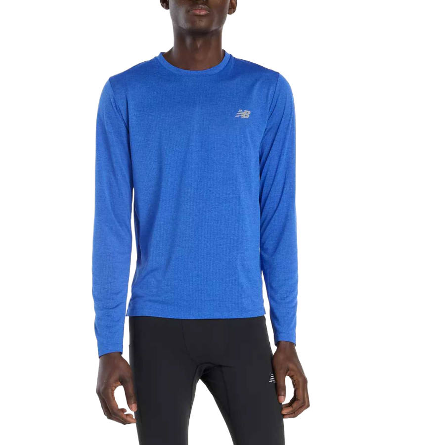New Balance New Balance T Shirts Men's Blue Crew Neck Moderate Straight Fit