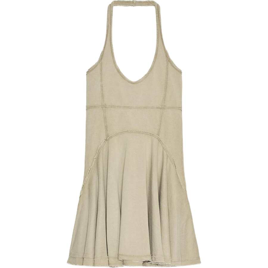 ZARA Slip Dresses Women's Light Khaki Halter Moderate Short