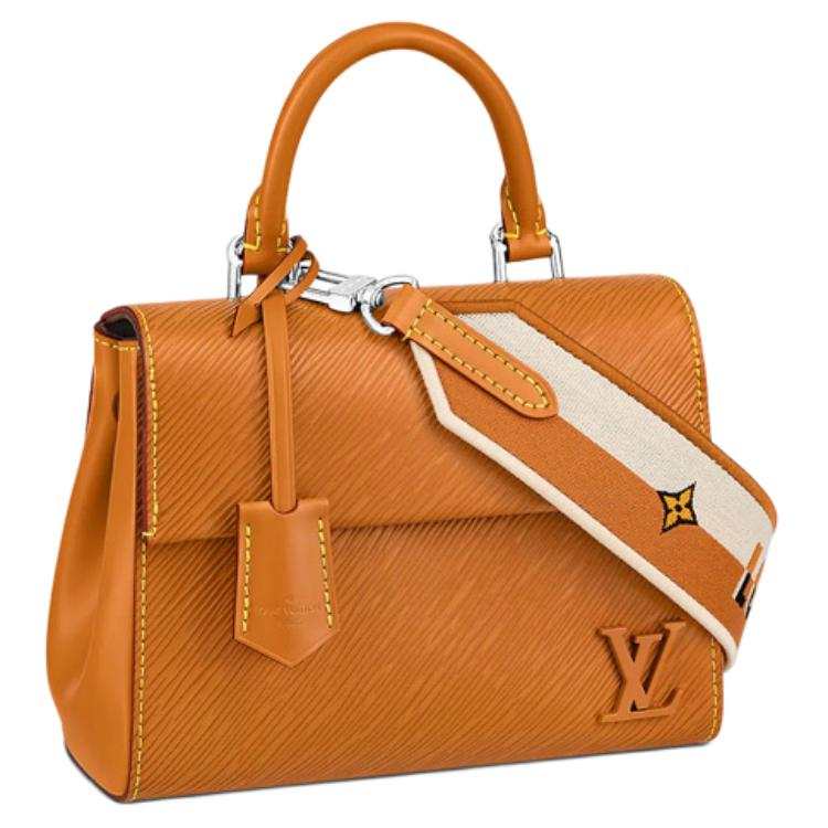 LOUIS VUITTON Cluny Epi Leather Shoulder Bag, Crossbody Bag, Handbag Mini Women's Caramel Brown Yellow