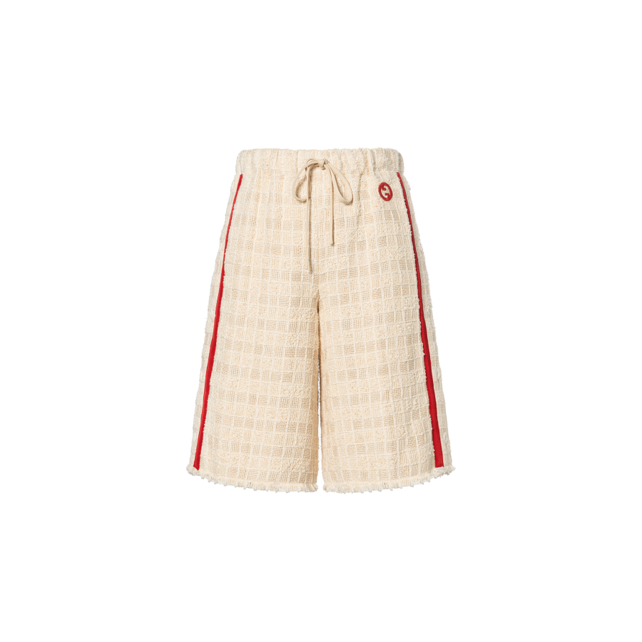 GUCCI Gg Logo Embroidered Tweed Shorts
