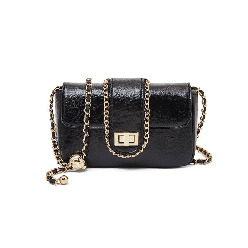 LAORENTOU Synthetic Leather Crossbody Bags Regular Women's Black/White
