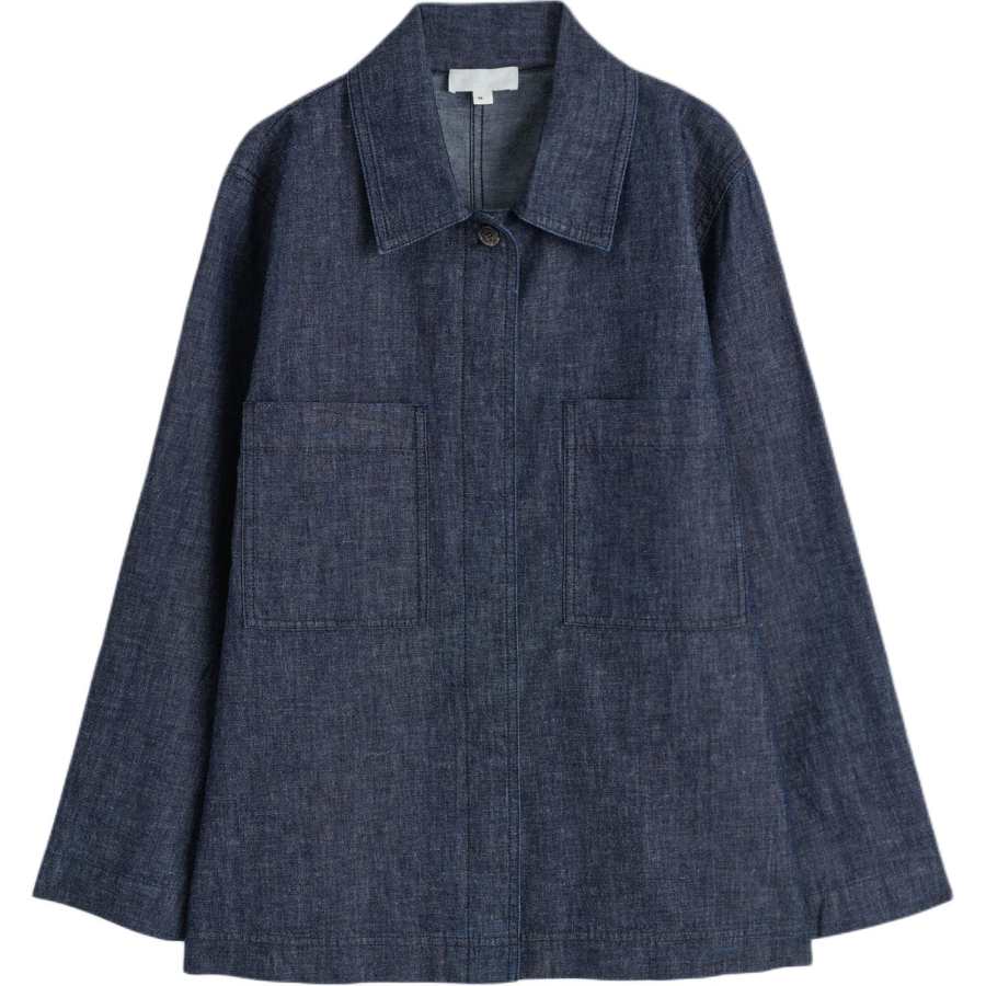 COS Shirts Women's Indigo Lapel Moderate Denim