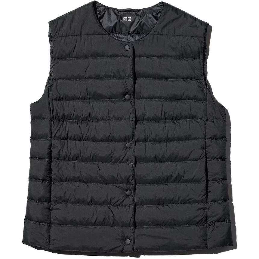 UNIQLO Vests Women's Black Collarless Moderate Other
