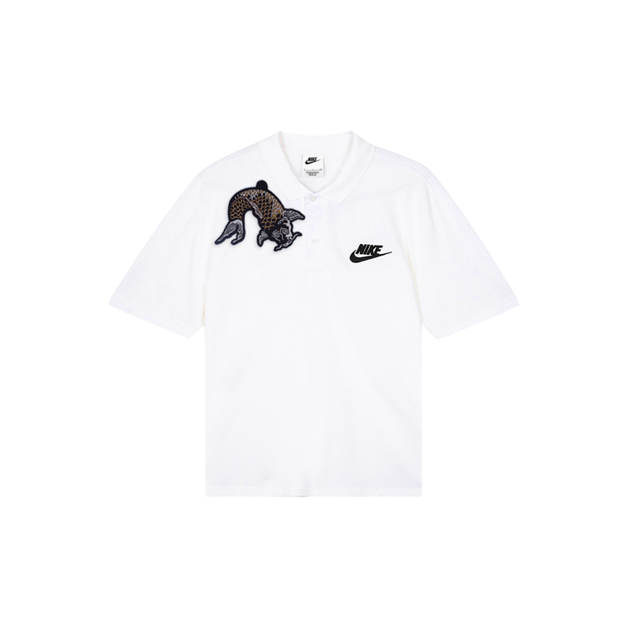 Nike Nike Polo Shirts Men's White Polo Collar Moderate Straight Fit