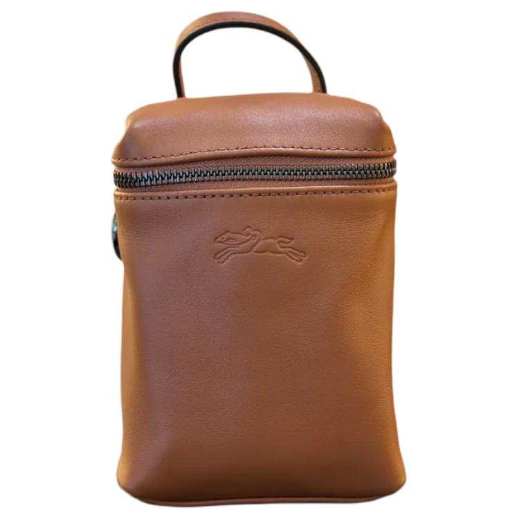 LONGCHAMP Le Pliage Xtra Cow Leather Shoulder Crossbody Handbag Mini Men's Cognac