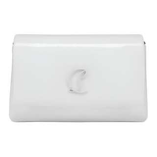 Christian Louboutin CL Patent Leather Calfskin Handbag, Shoulder Bag Women's White