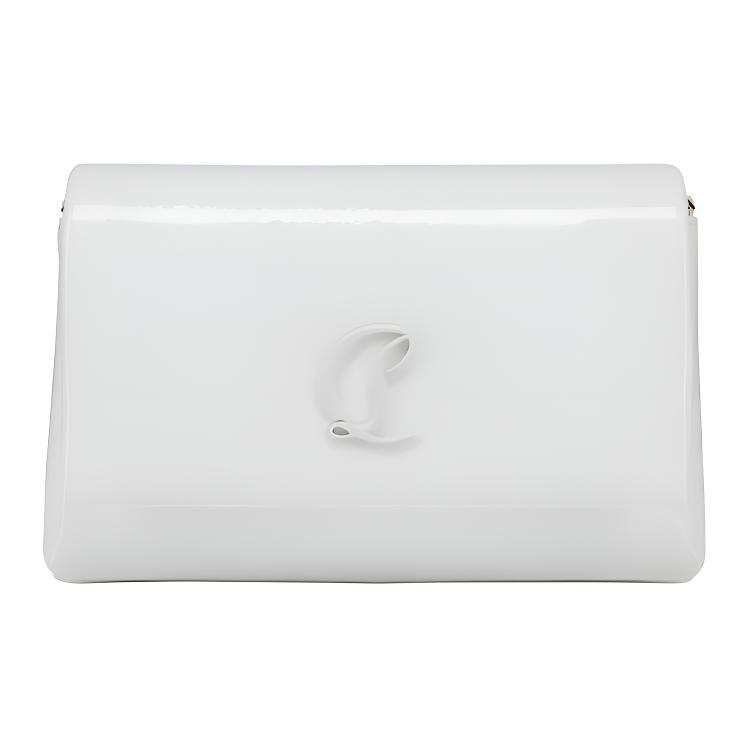 Christian Louboutin CL Patent Leather Calfskin Handbag, Shoulder Bag Women's White