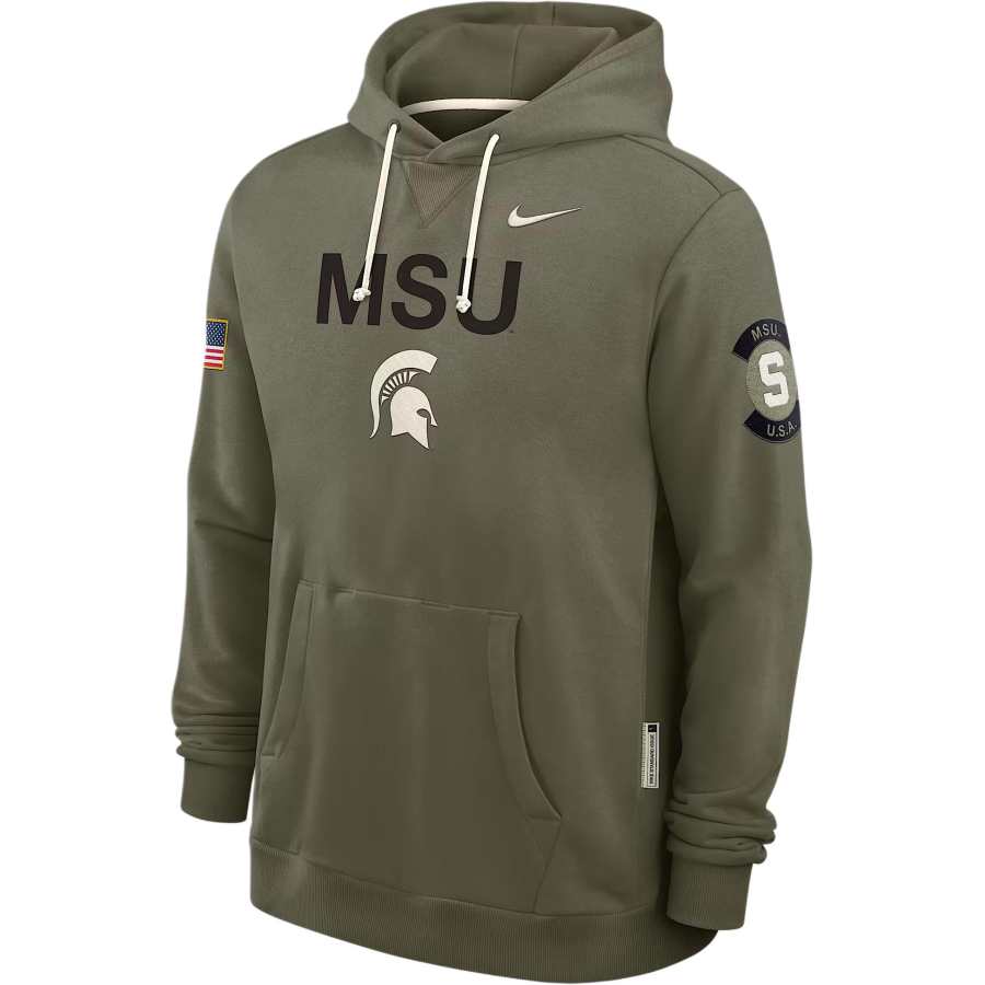 Nike Nike Michigan State 2025 Military Appreciation Men's Nike Dri-FIT College Pullover Hoodie