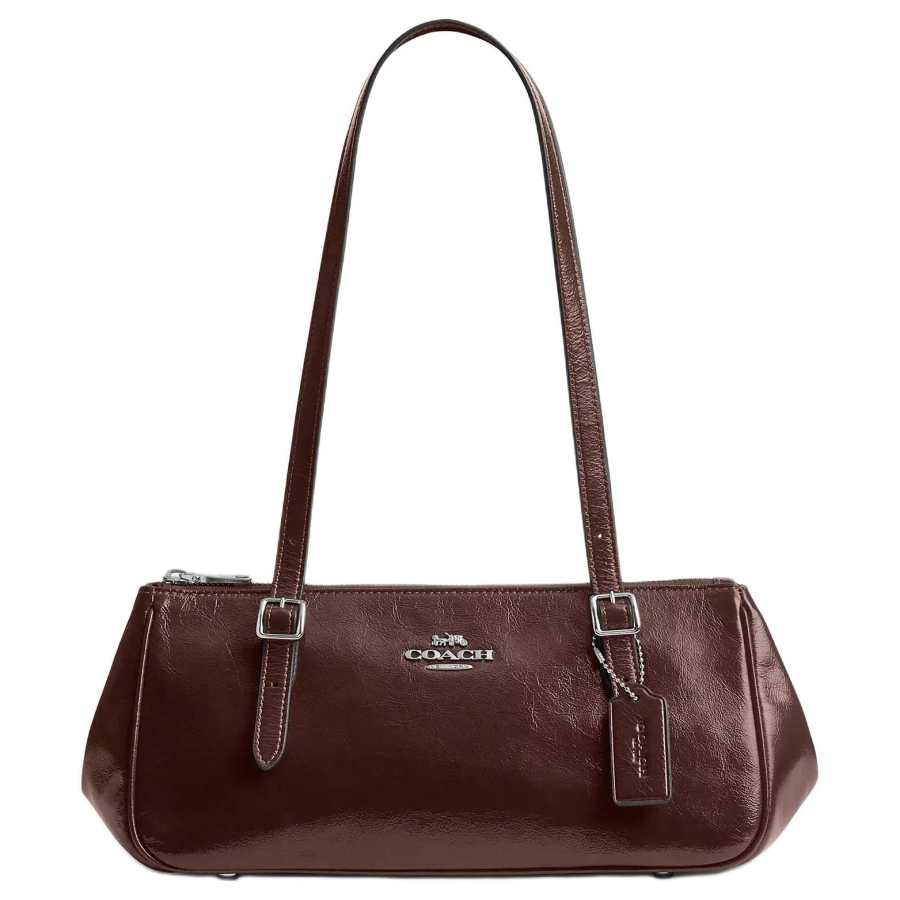 COACH Cow Leather Underarm Shoulder Bag Large Women's Maple