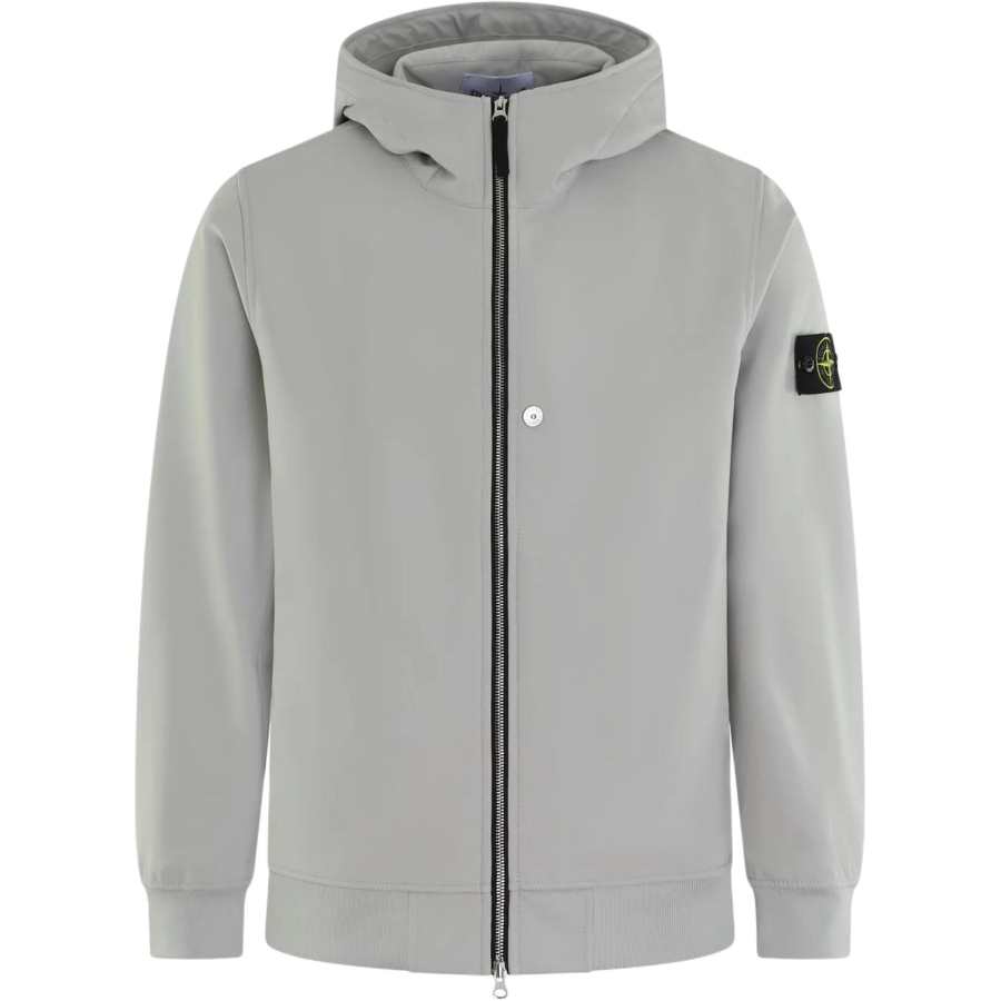 STONE ISLAND Logo Patch Zip Up Hooded Jacket