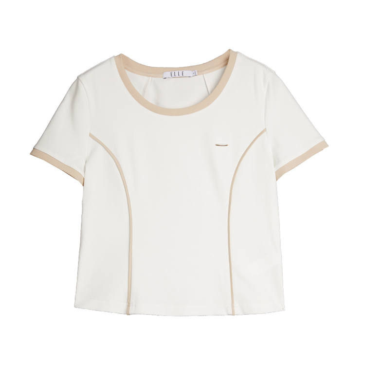 ELLE T Shirts Women's White Crew Neck