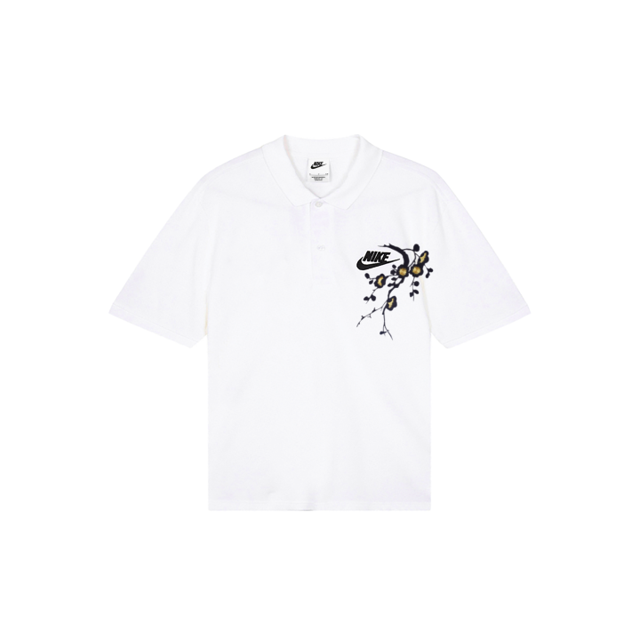 Nike Nike Polo Shirts Men's White Polo Collar Moderate Straight Fit