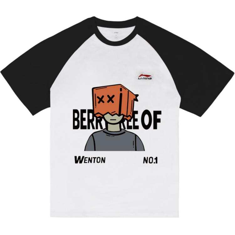 Li-Ning Li Ning Short Sleeved T Shirts Unisex White Black