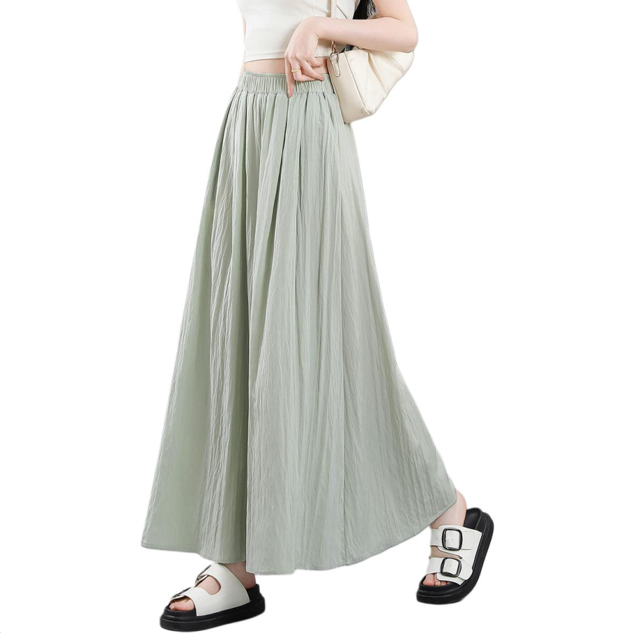 BALENO Large Hem Main Style High Rise Lazy A Line Loose Fit Pants Hip Covering Slimming Pleated Wide Leg Pants