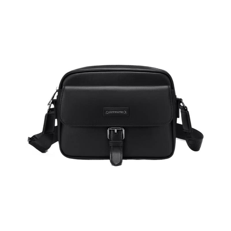 SEPTWOLVES SEPTWOLVES Artificial Leather Shoulder Bag Medium Men's Black