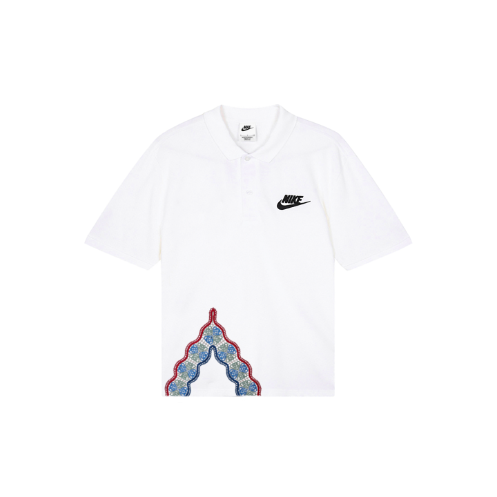 Nike Nike Polo Shirts Men's White Polo Collar Moderate Straight Fit