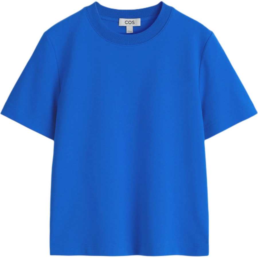 COS T Shirts Women's Cobalt Blue Crew Neck Moderate