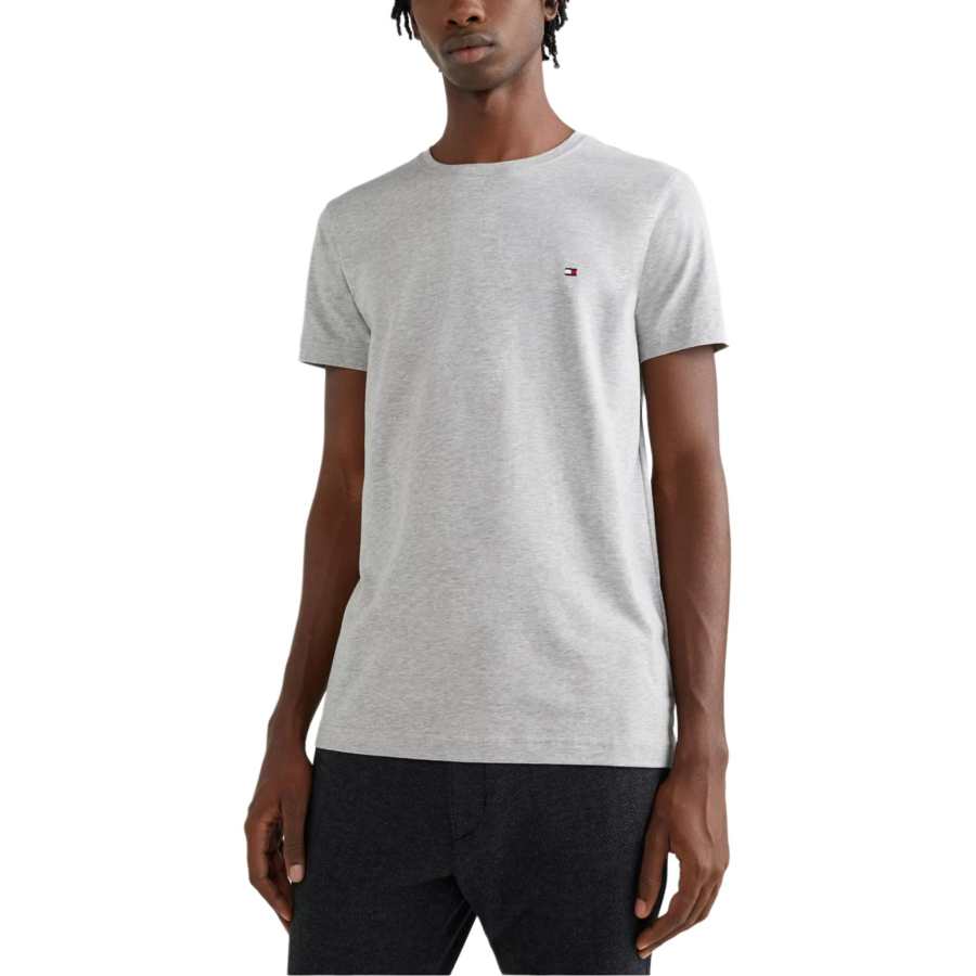 Tommy Hilfiger T Shirts Men's Light Gray Crew Neck