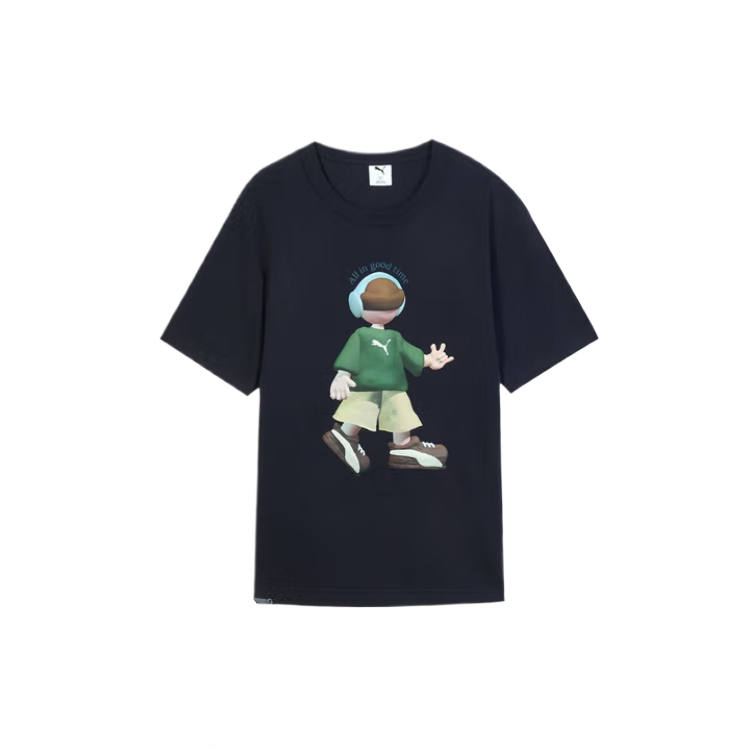 PUMA T Shirts Men's Navy Crew Neck