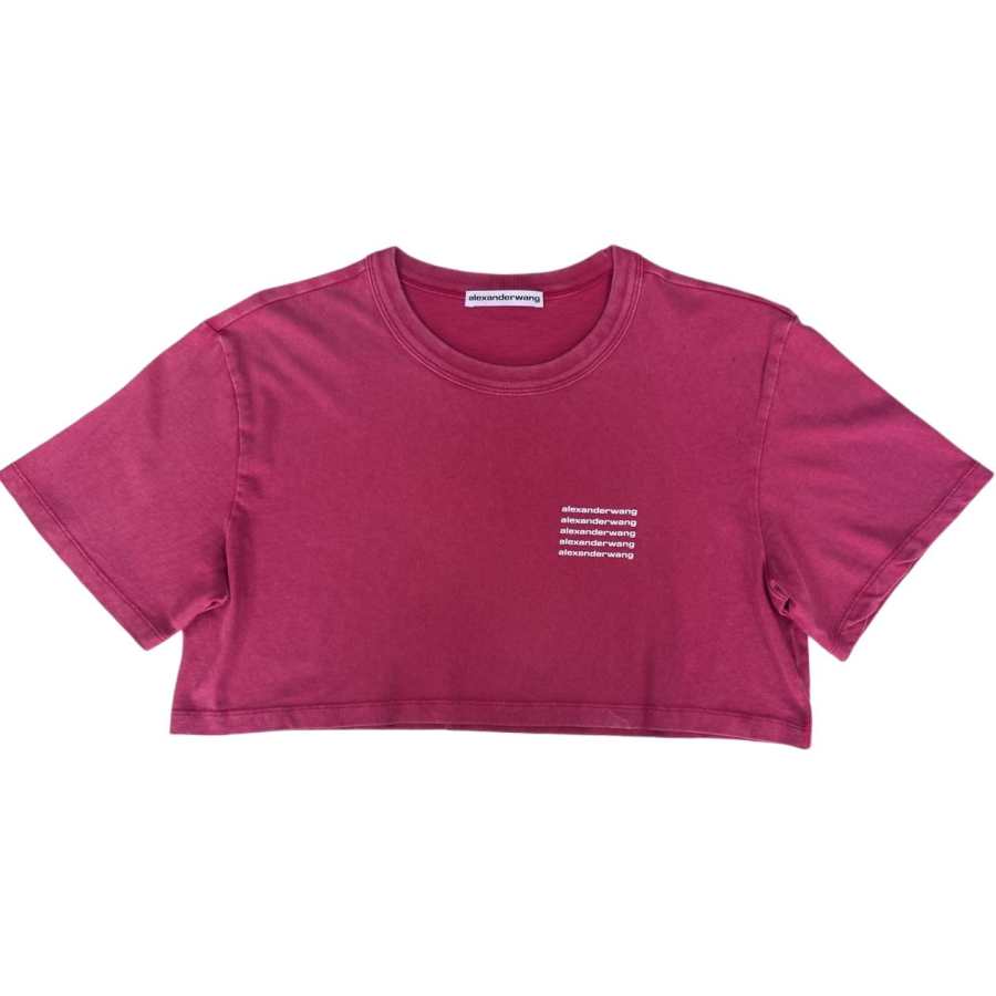 Alexander Wang T Shirts Women's Rose Red Crew Neck Moderate