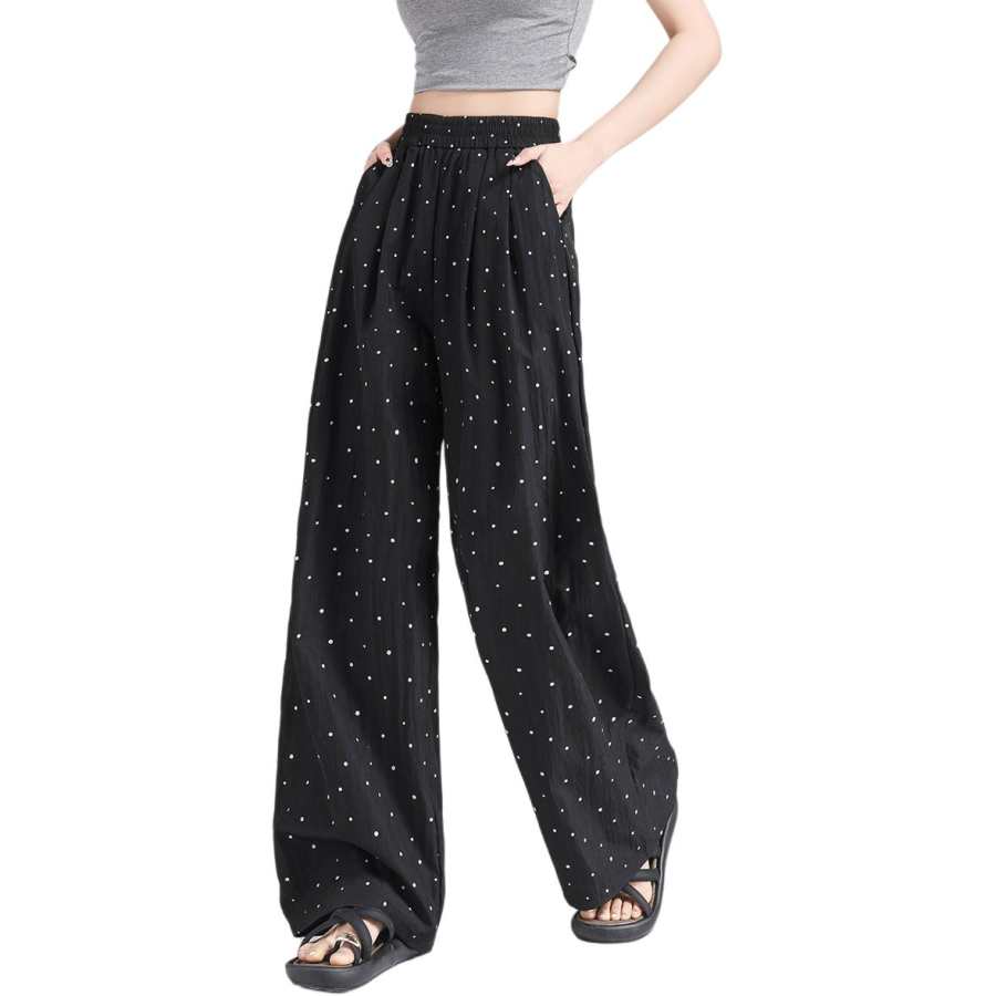BALENO Polka Dot Yamamoto Pants Thin High Rise Lazy Loose Fit Pants Slimming Draped Wide Leg Pants Casual Pants Summer