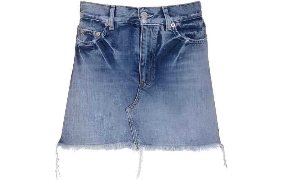 Balenciaga SS22 Denim Short Skirts Regular Fit Women's Light Blue