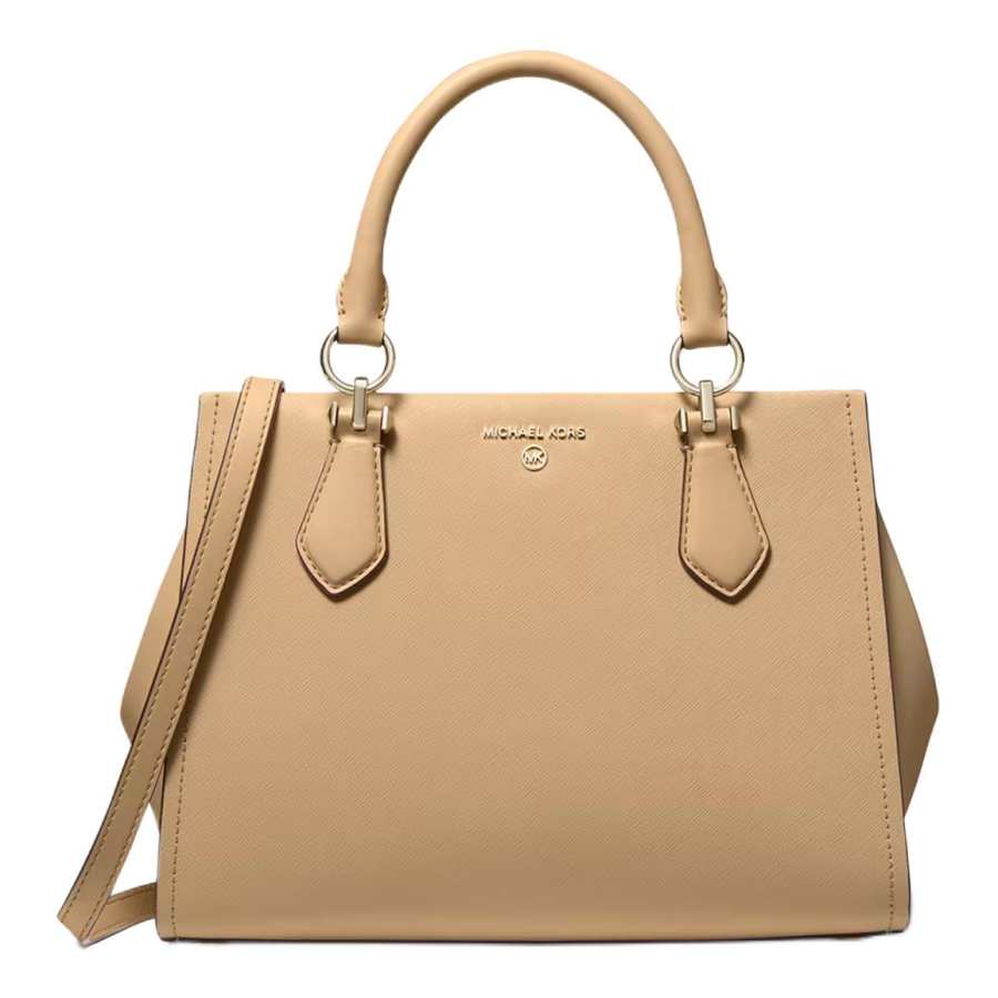 MICHAEL KORS Marilyn Leather Shoulder Bag, Crossbody Bag, Handbag Women's Camel