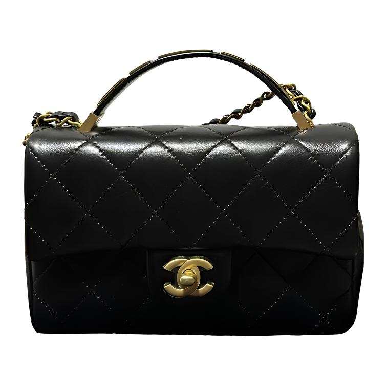 CHANEL CHANEL Calfskin & Metal Flap Bag, Shoulder Bag, Crossbody Bag, Handbag Small Unisex Black