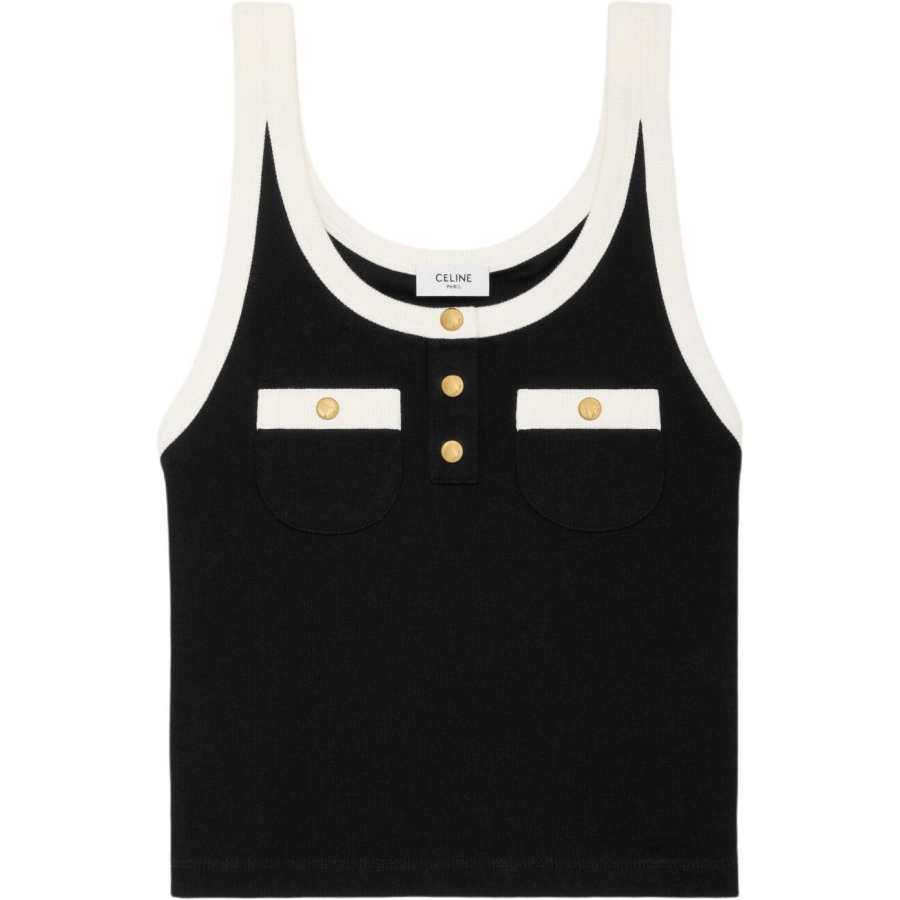 CELINE CELINE Tank Top Women's Black White