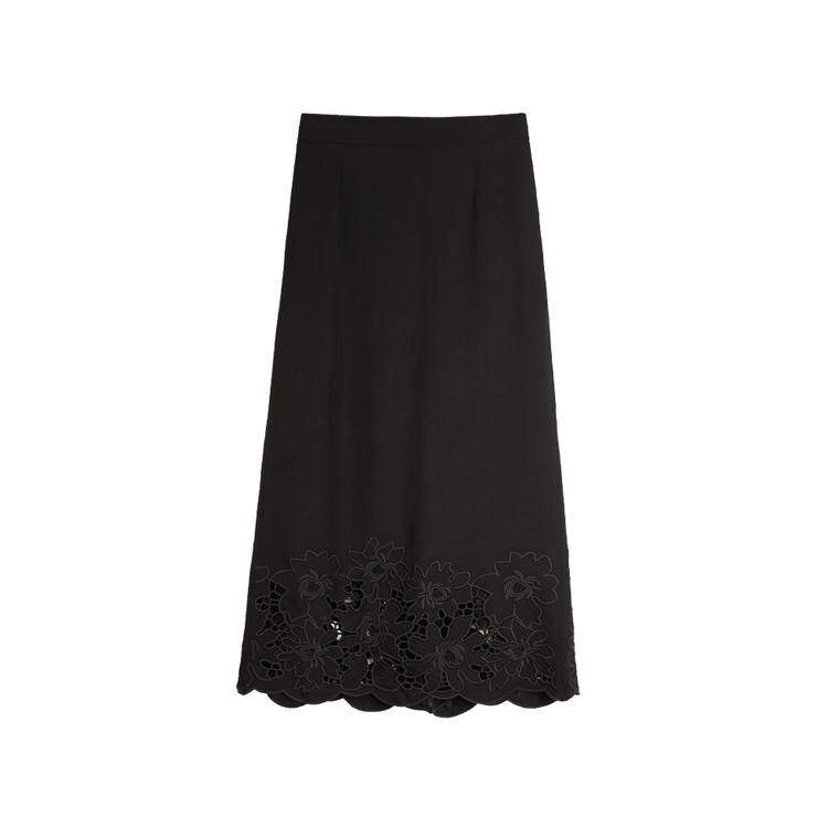 ELLE Casual Long Skirts Women's Black Moderate Mid Length Other