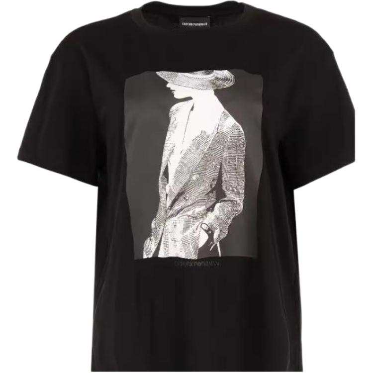 EMPORIO ARMANI T Shirts Women's Black Crew Neck Moderate Other