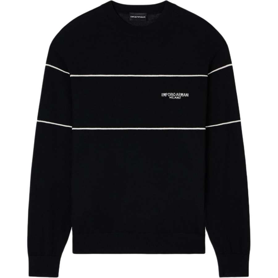 Emporio Armani stripe-detail wool sweater