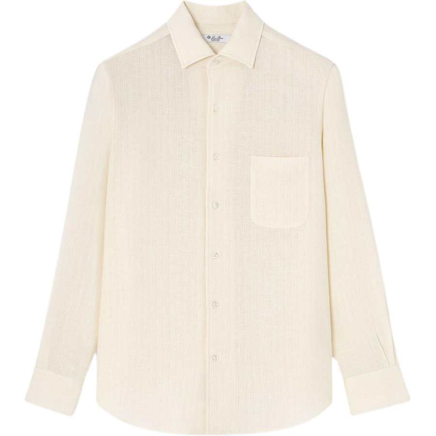 Loro Piana Shirts Men's White Lapel Moderate Other