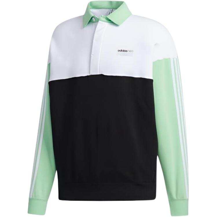 Adidas Neo Sweatshirts Men's Black Polo Collar Moderate Regular