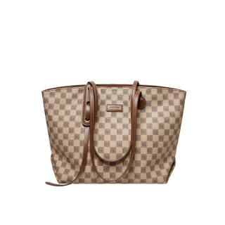 NALANDU PVC Synthetic Leather Tote Bag, Handbag, Shoulder Bag, Shopping Bag Large Women's Khaki