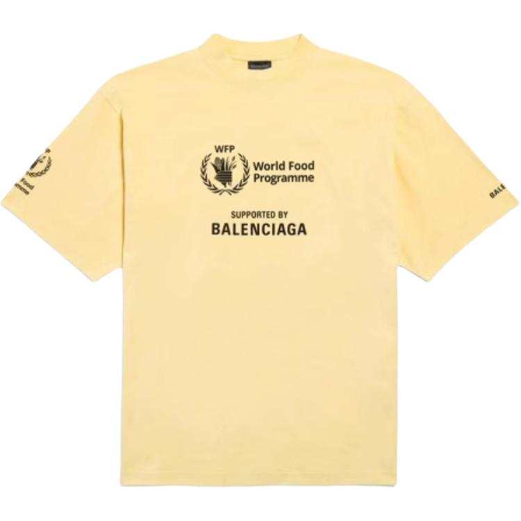 Balenciaga FW25 T Shirt Regular Fit Unisex Light Yellow