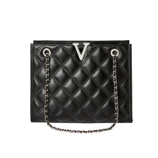 NALANDU Cow Leather Chain Bag, Shoulder Bag, Crossbody Bag Women's Midnight Black