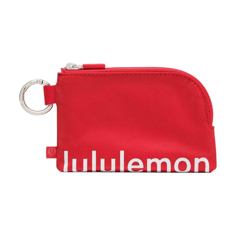 Lululemon Lululemon Clippable Nylon Card Holder Unisex Red & White