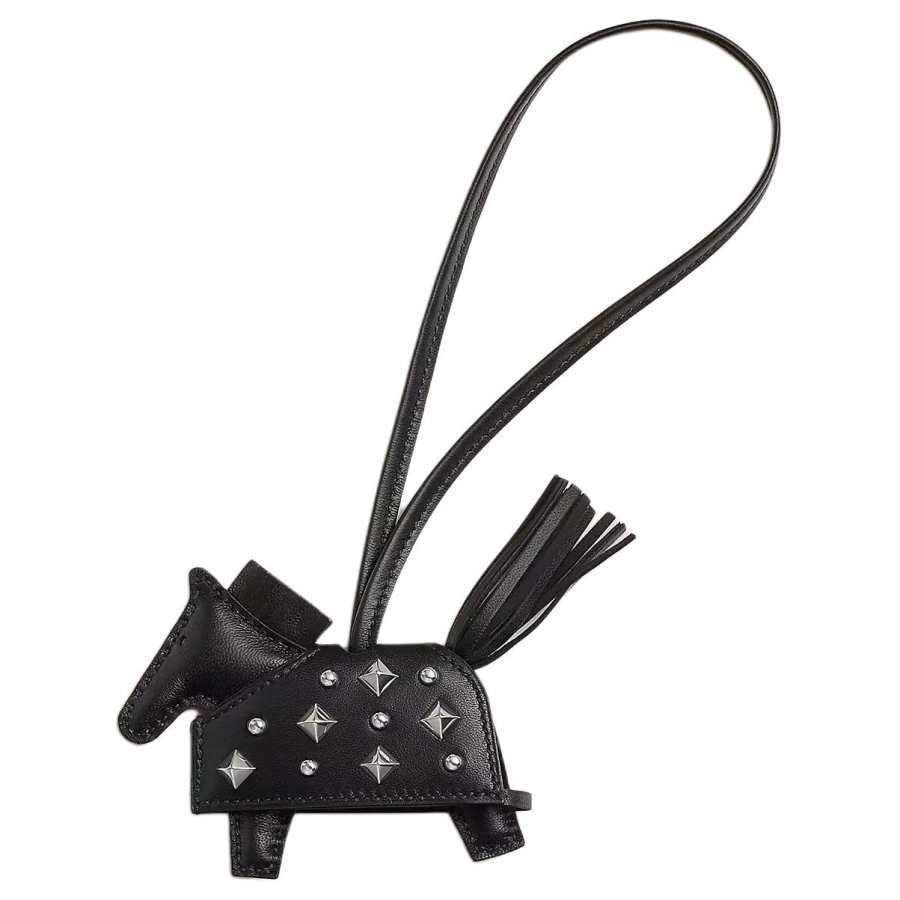 HERMES Rodeo Milo Lambskin, Swift Calfskin Bag Accessory Small Unisex Black