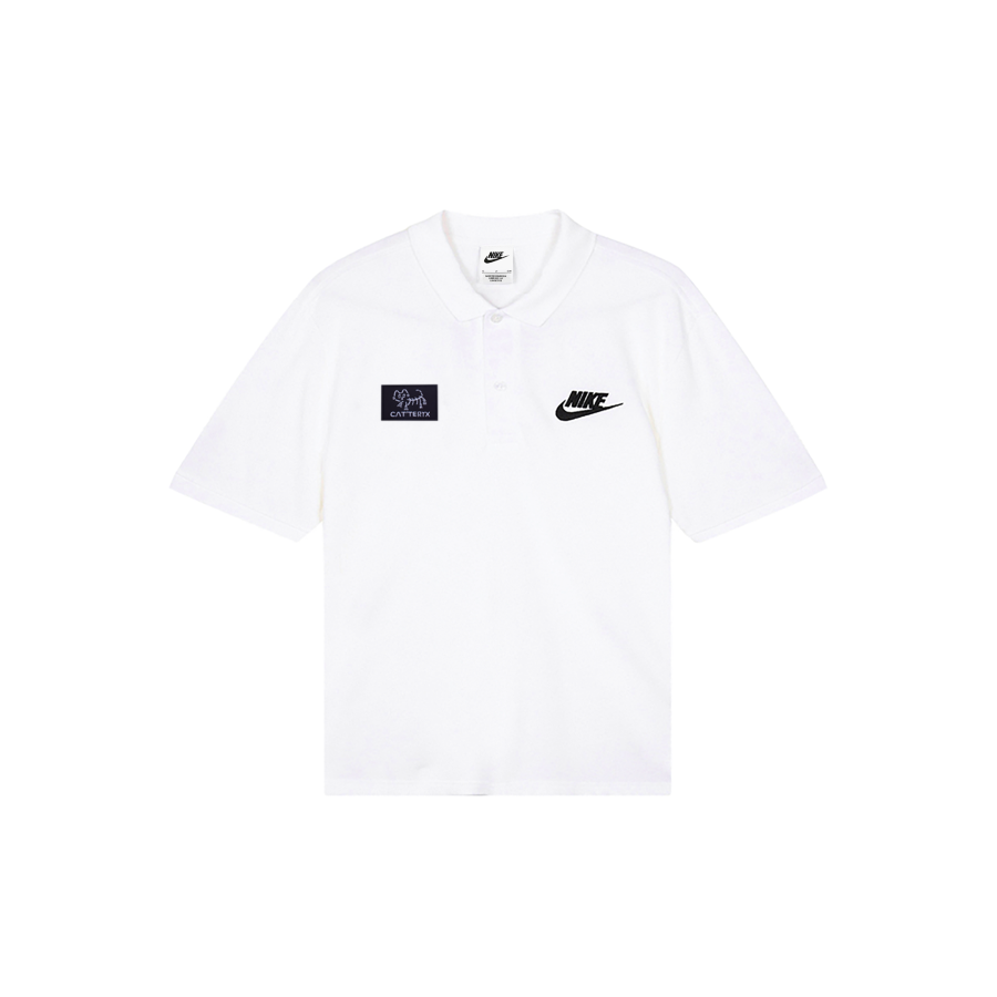 Nike Nike Polo Shirts Men's White Polo Collar Moderate Straight Fit