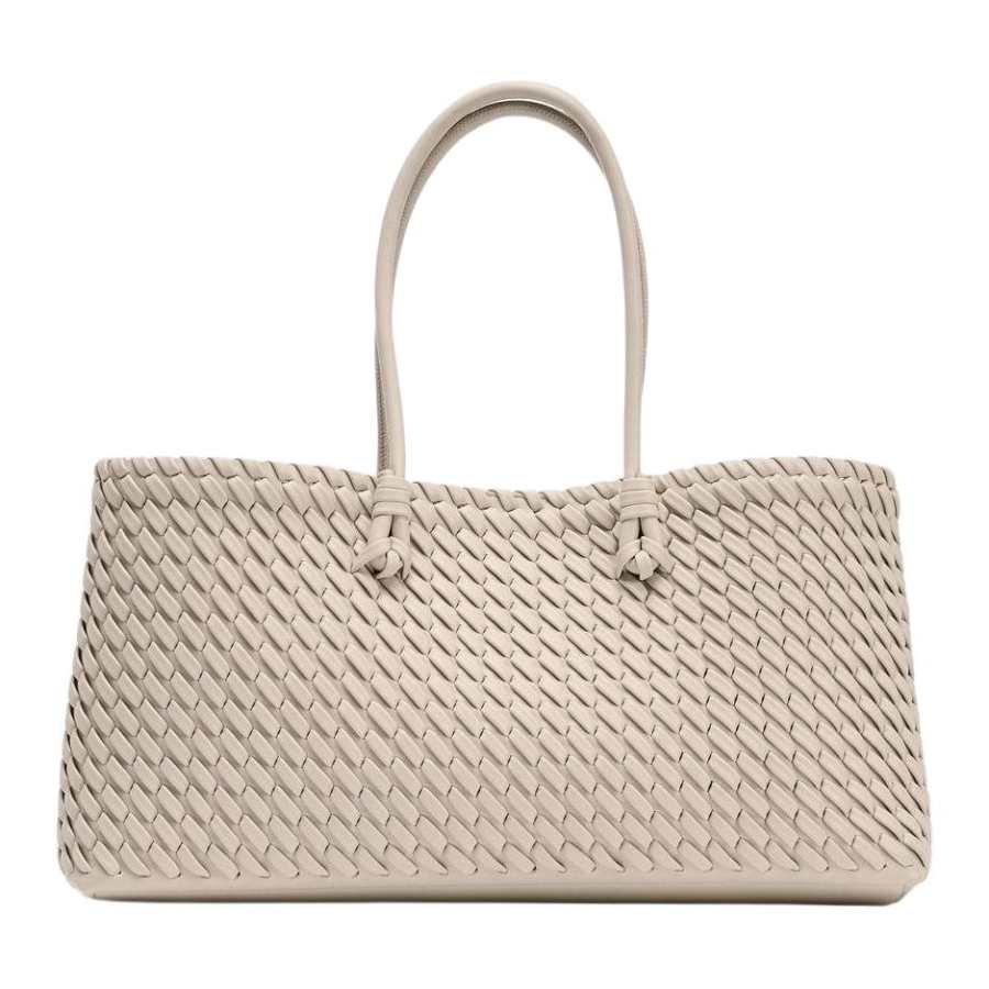 ZARA Pu Tote Bag, Shopping Bag, Handbag, Shoulder Bag Women's Raw White