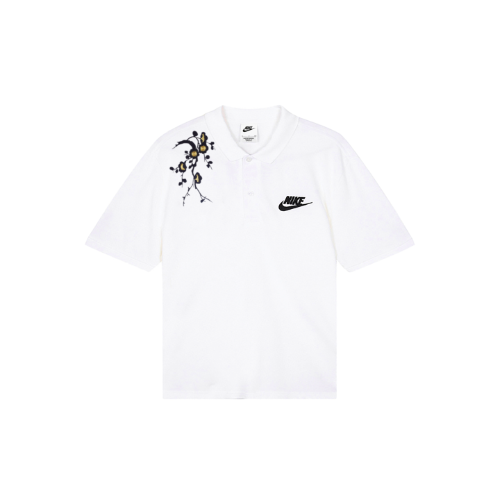 Nike Nike Polo Shirts Men's White Polo Collar Moderate Straight Fit