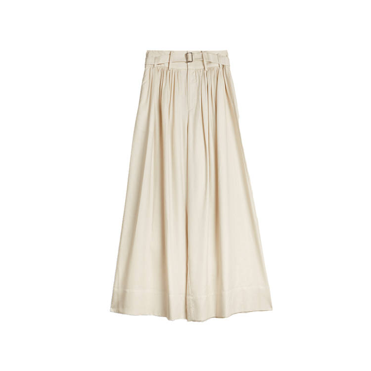 ELLE Casual Pants Women's Ecru Moderate Wide Leg Pants
